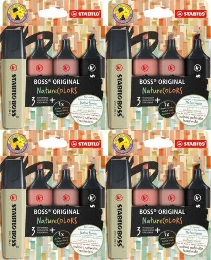 EVIDENZIATORE BOSS ORIGINAL NATURECOLORS SET 3 COLORI + 1 MARCATORE BOSS ORIGINA
