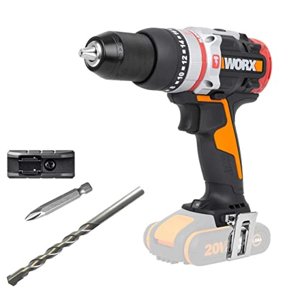 (TG. 1/2_pollice) Trapano brushless senza cavo Worx 20 V Slammer Drill. Senza ba