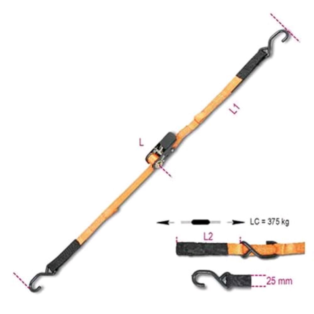 Cinghia A Trazione 2 Ganci Con Cric 8188Cg Robur L.Mt 3 H.Mm 25 Kg 400 - 1 Pz