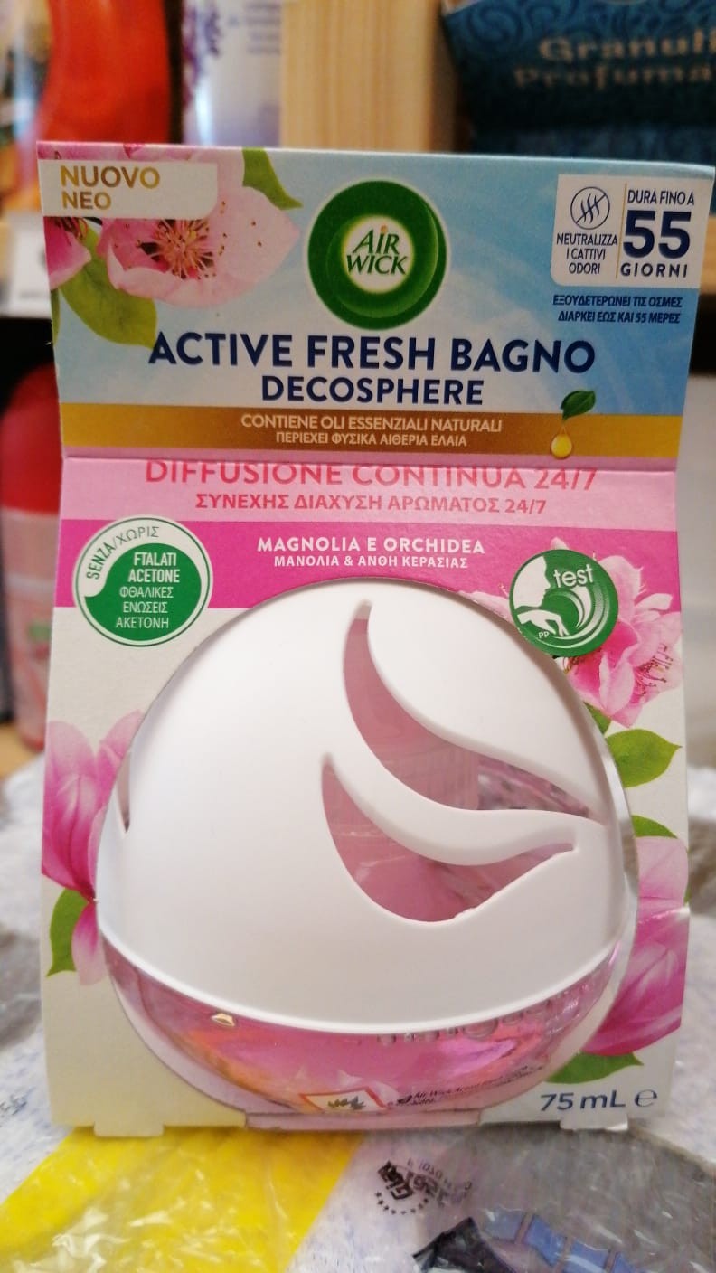 ⬆️ AIRWICK ACTIVE FRESH BAGNO DECOSPHERE LIQUIDO MAGNOLIA e ORCHIDEA 75 ML  INPR