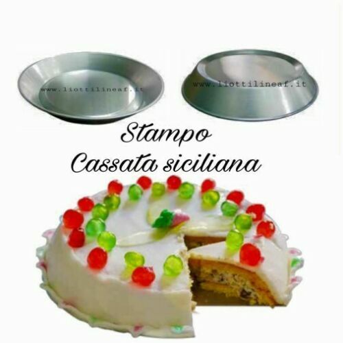 FORMA STAMPO RUOTO CASSATA SICILIANA CROSTATA PASTICCERIA 23X3,5H 1,5 KG ALLUMIN