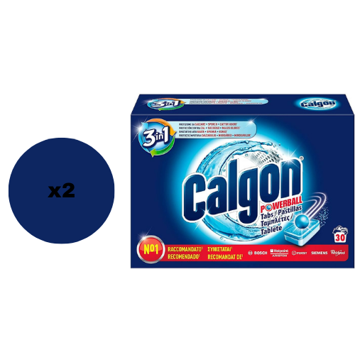 CALGON Powerball Pastiglie 3 in 1 Anticalcare Pulizia Lavatrice - 60Tabs (30x2)