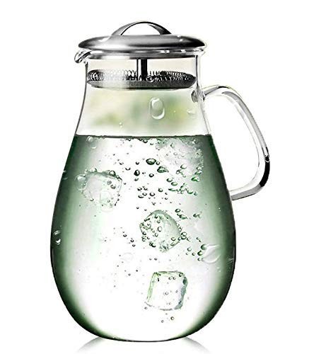 CIPARK Water Pitchers-64 oz Glass Water Pitcher with Lid-Gallon Pitcher with Lid
