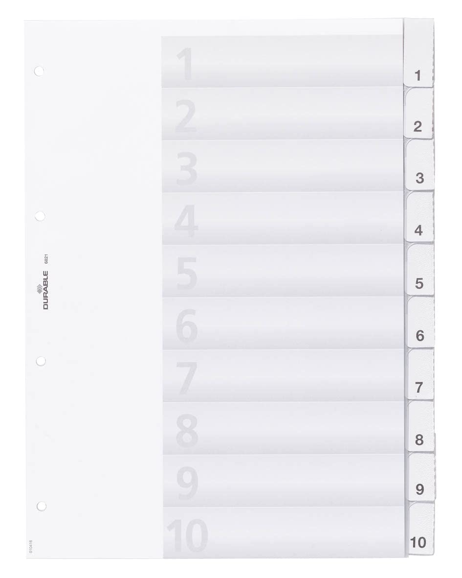 Durable 682119 File Dividers Hard Transparency Sleeves Blank Tabs for A4 10 Shee