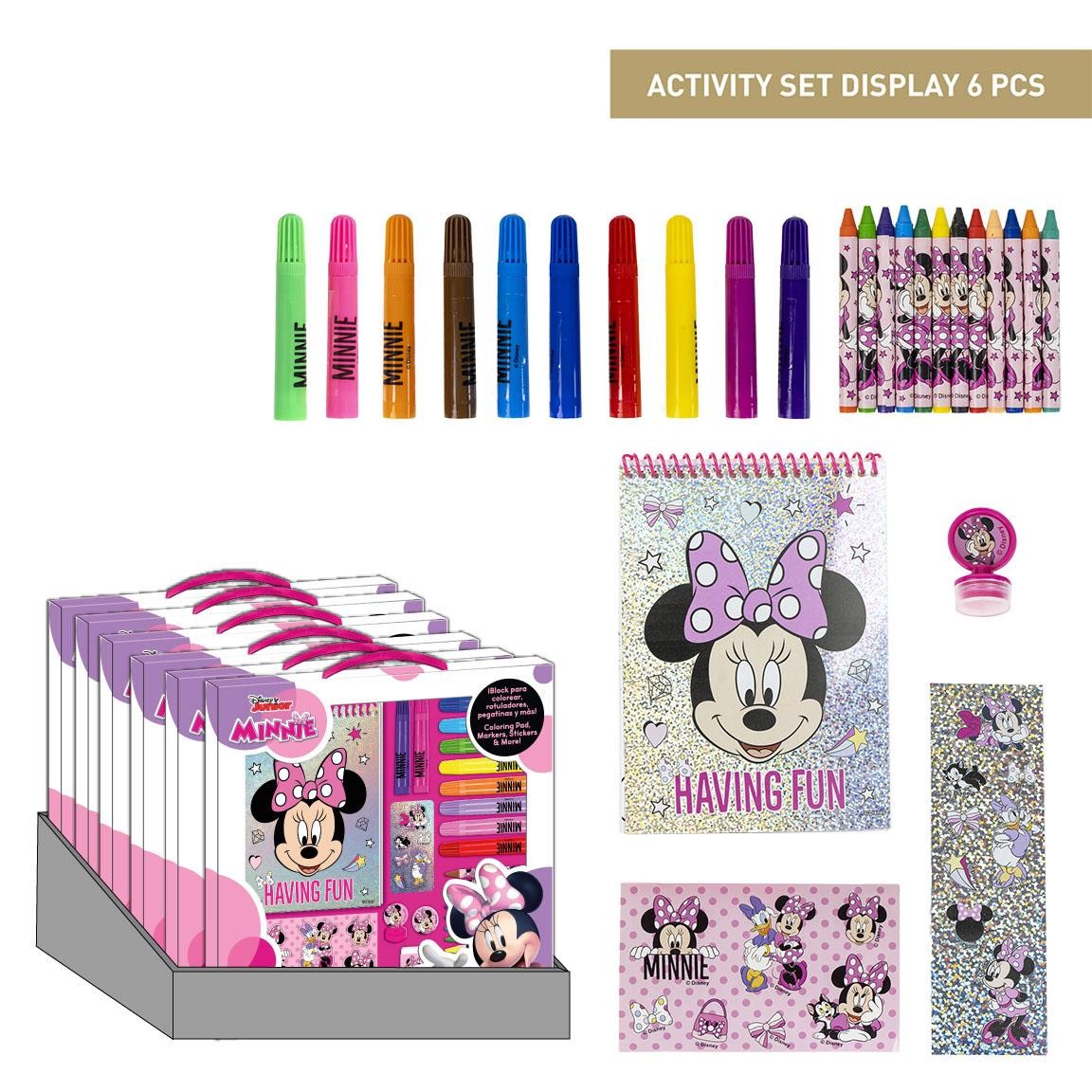 Set Cartoleria Da Colorare Expositeur Minnie ROSA | FEMMINA CERDà