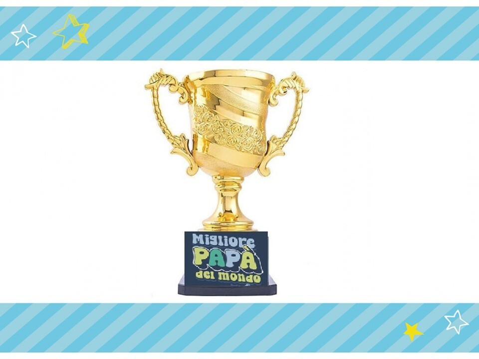 COPPA CAMPIONE COLOR ORO TROFEO FESTA DEL PAPA' MIGLIOR PAPA' DEL MONDO DAD CUP!