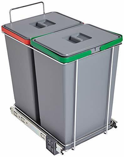 Elletipi ECOFIL PF01 44B2 Pattumiera Differenziata Estraibile per Base, Grigio,