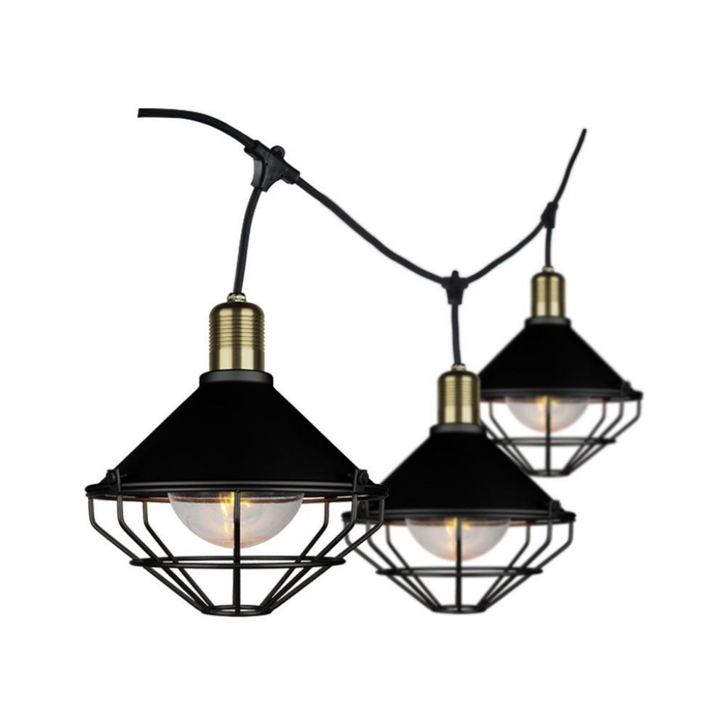LED String Ligh 3m with 6 Bulbs Matt Black IP65 14000304