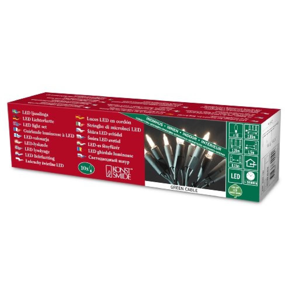(TG. 10 LEDs) Konstsmide 6300-100 Mini catena luminosa a LED, 10 diodi a luce bi