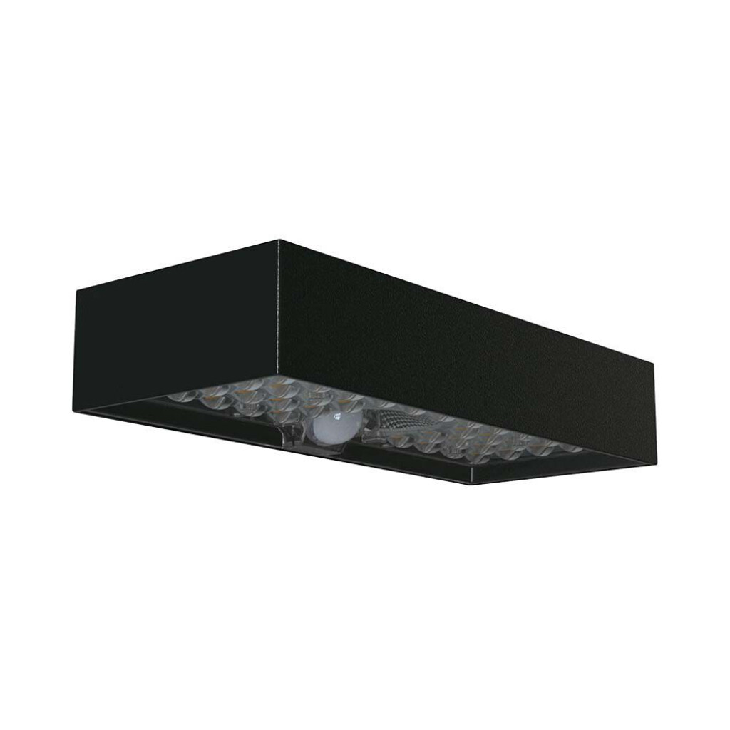 6w Led Solar Wall Light Brick Lithium Battery Black 4000k