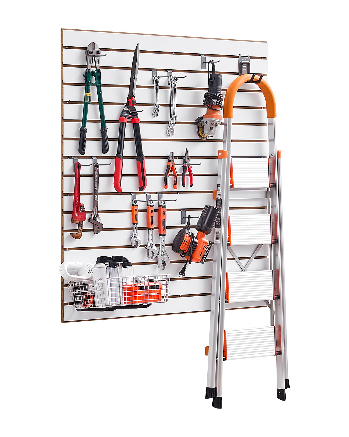 VEVOR Pannelli per Pareti in Doghe Garage Modulare Bianco 1220 x 1220 x 18 mm