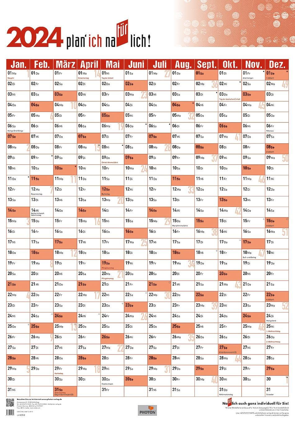 Türplaner Kalender 2024 (L2Y)