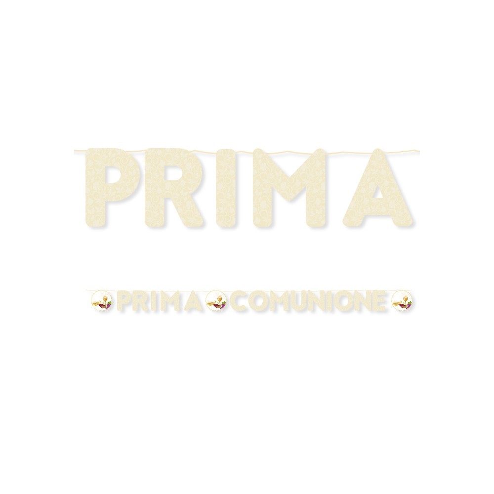 Festone Kit Maxi Scritta Prima Comunione Striscione Decorazioni Addobbi Festa