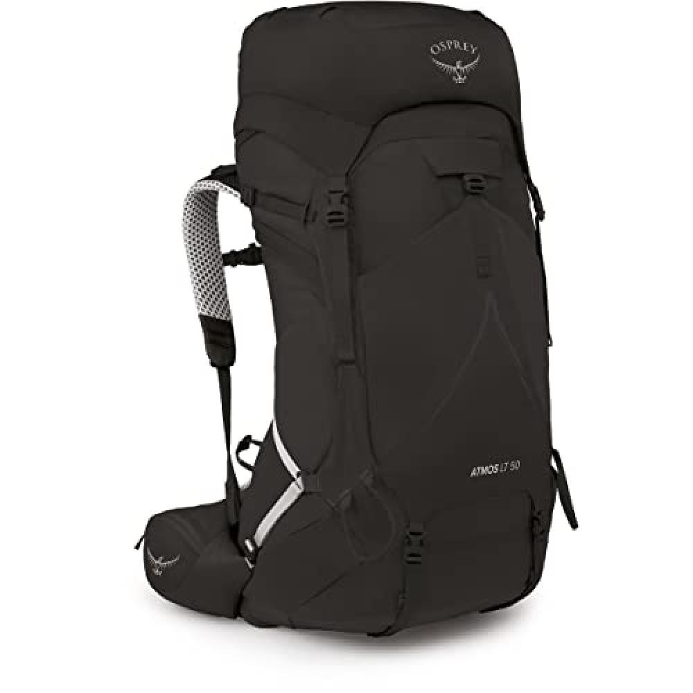 (TG. L-XL) Osprey Atmos AG LT 50 Mens Backpacking Backpack Black L/XL - NUOVO