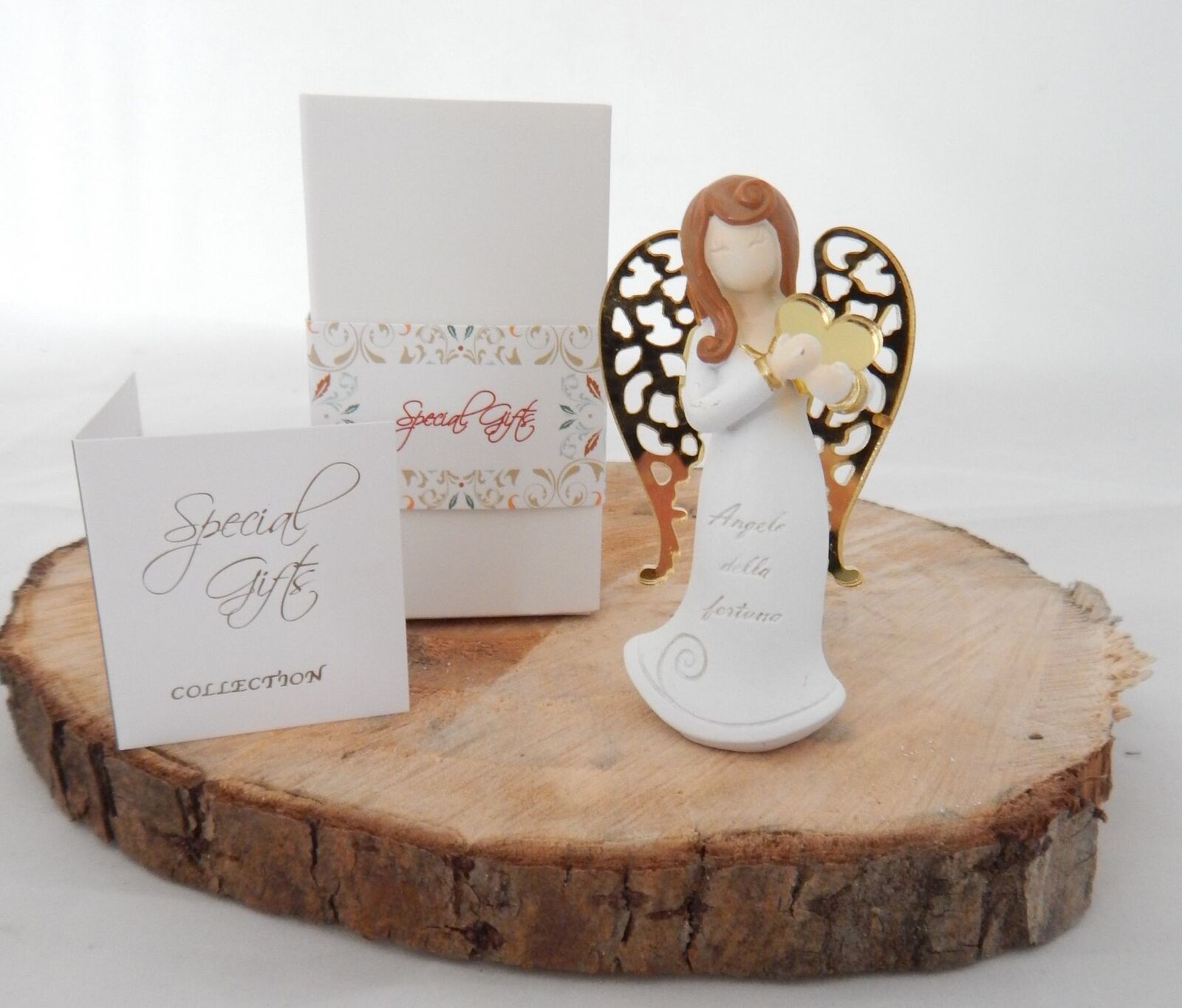 Bomboniera Angelo Ali Plexi Oro Bimba Girl Con Box  h.6,5 Cm