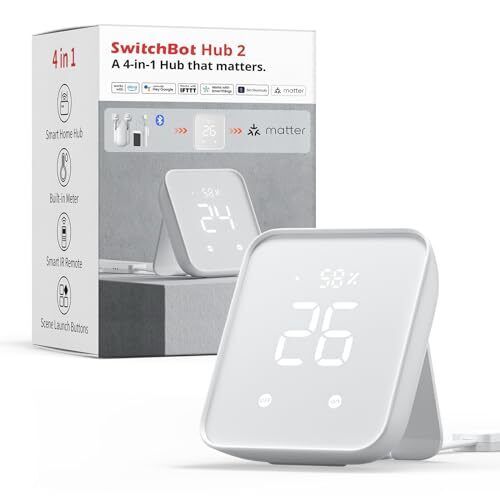 SwitchBot Hub 2, Termometro di WiFi, Igrometro, Telecomando con IR, collega Swit