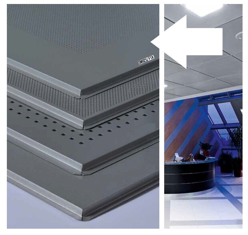 ITP PANNELLI Metallici Controsoffitto Silver 60x60x0.9cm 20pz 7.20mq Forato F1A