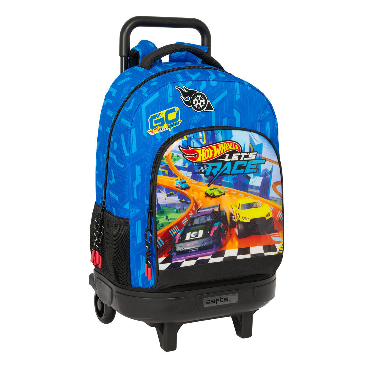 Trolley per la Scuola Hot Wheels Let's race Azzurro Nero 33 x 45 x 22 cm