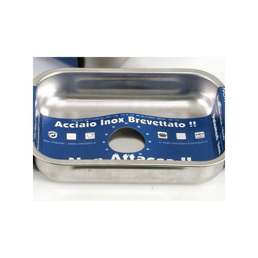 Steel Pan Teglia Rettangolare 20x14 Argento