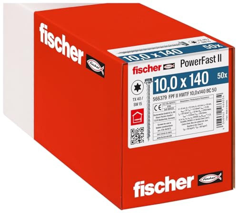 (TG. 10,0x140) Fischer Viti per Legno e Costruzioni PowerFast FPF II HWTF 10,0x1