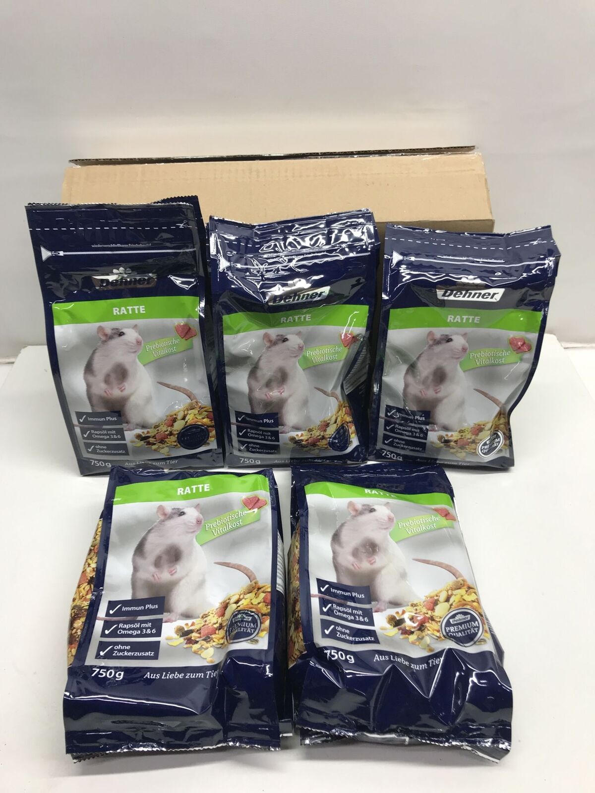 Dehner Premium mangime per roditori mangime per ratti 5 x 750 g (3,75 kg) MHD...