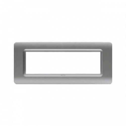 AVE 44PY07AO PLACCA TECNOPOLIMERO SERIE 44 ARGENTO OPACO 7 MODULI