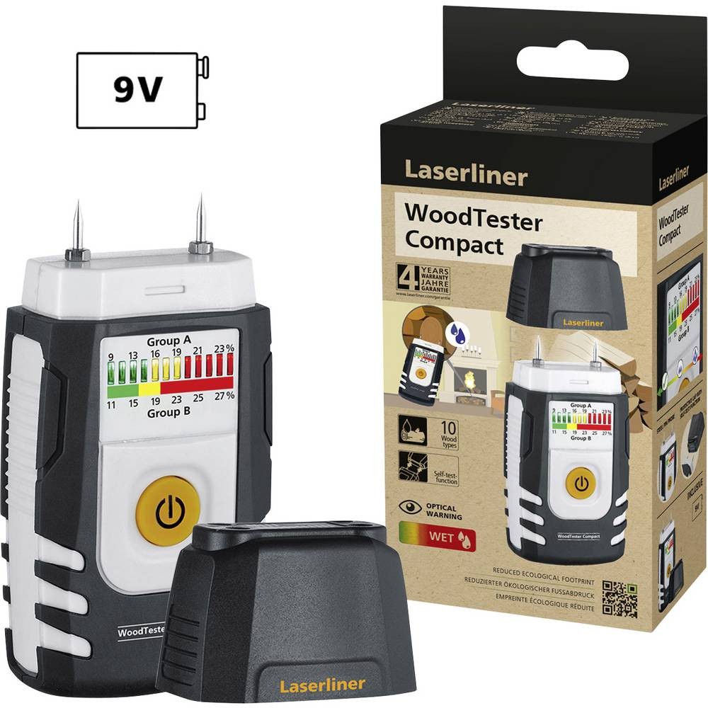 Laserliner WoodTester Compact Strumento di misurazione dell'umidità del legno,
