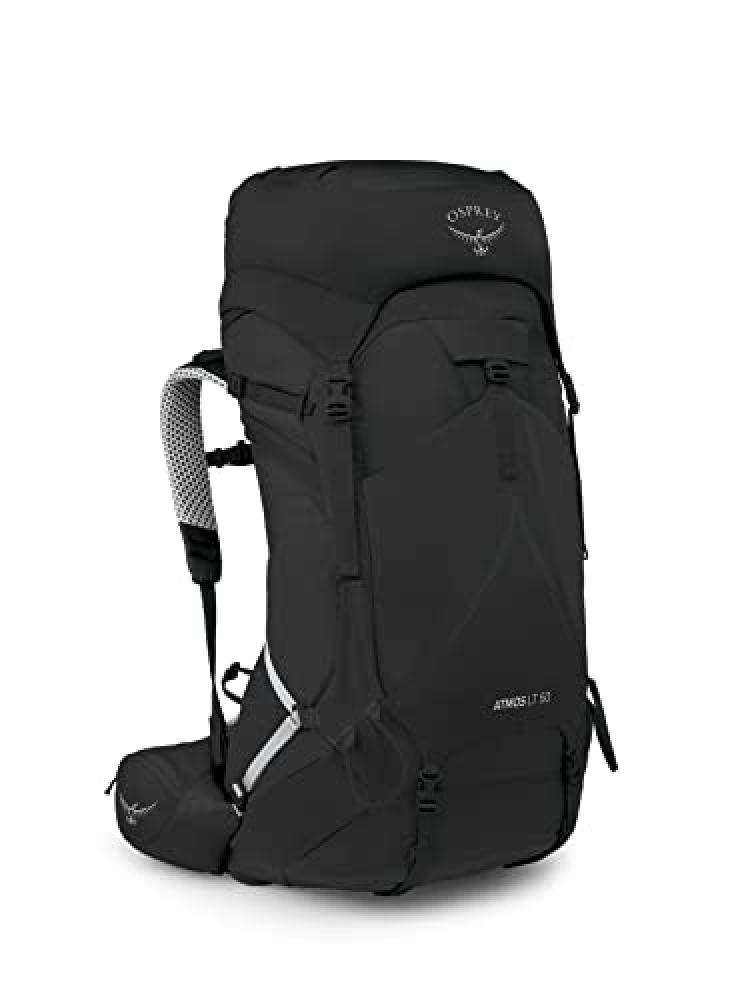 (TG. S-M) Osprey Atmos AG LT 50 Mens Backpacking Backpack Black S/M - NUOVO