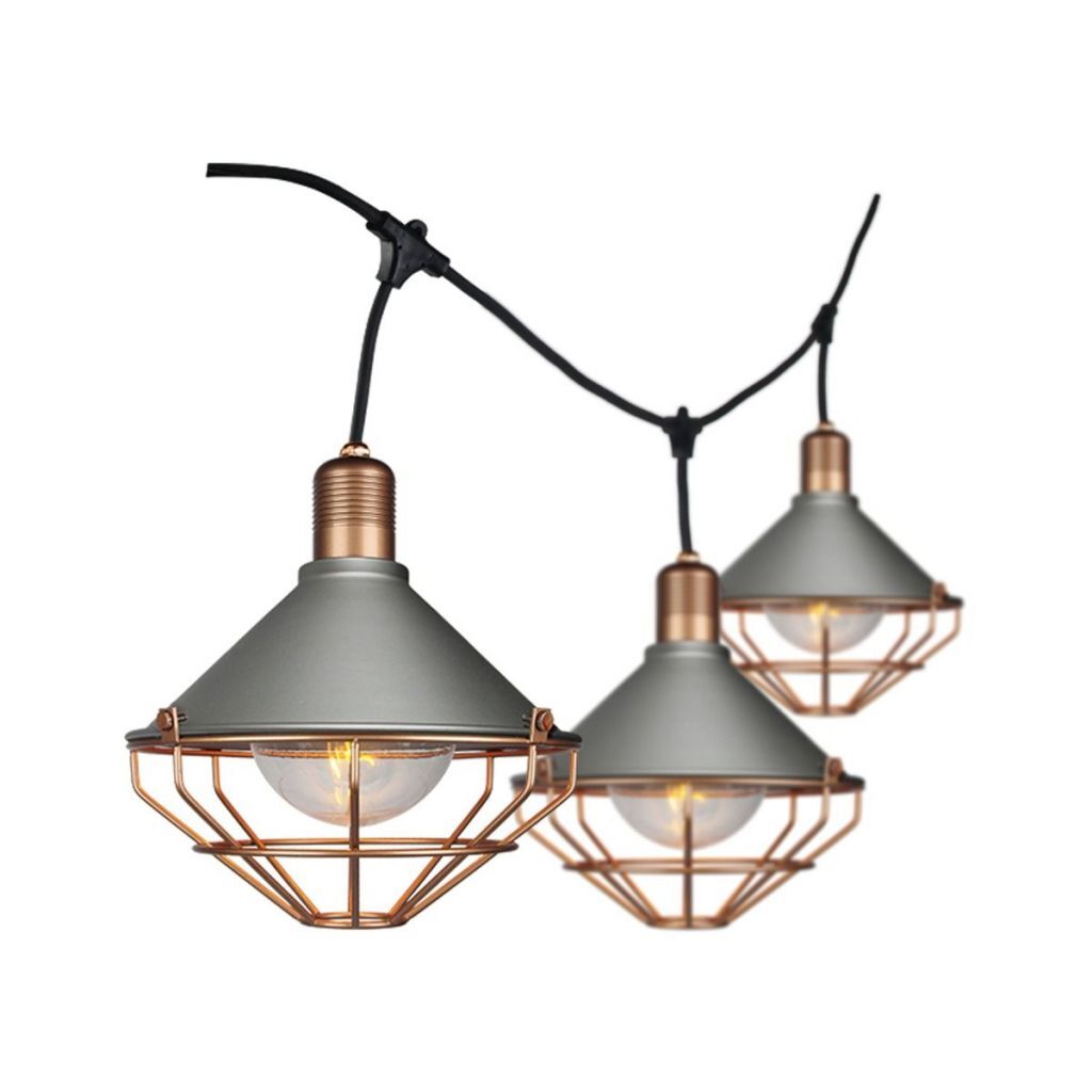Led String Ligh 3m With 6 Bulbs Matt Rose Gold Ip65