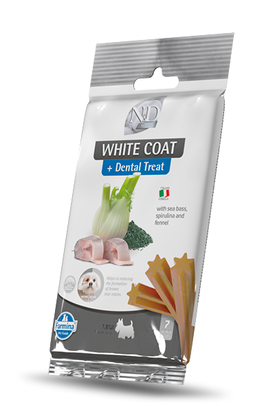 Snack Farmina per Cane White Coat Sea Bass, Spirulina and Fennel mini 60gr