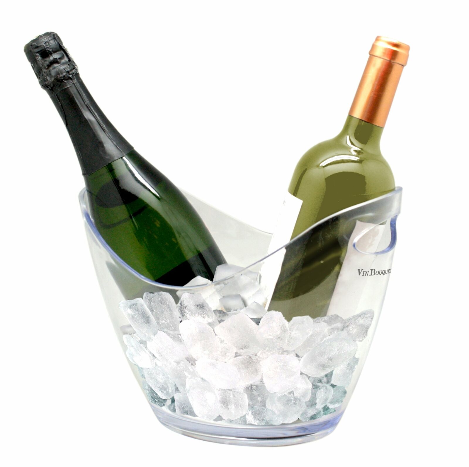 vin bouquet Transparent 2 Bottles Ice Bucket Secchiello portaghiaccio Trasparent