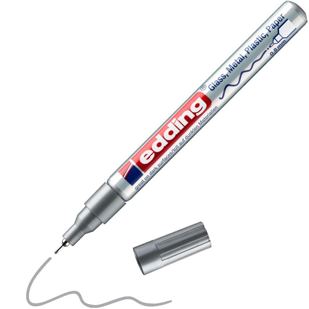 edding 780 gloss paint marker - silver - 1 paint marker - extra-fine round nib 0