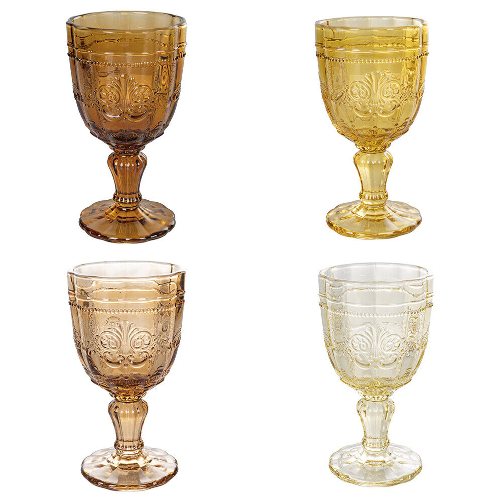Set 4 calici 265 ml in vetro decoro arabescato Syrah Chocolate