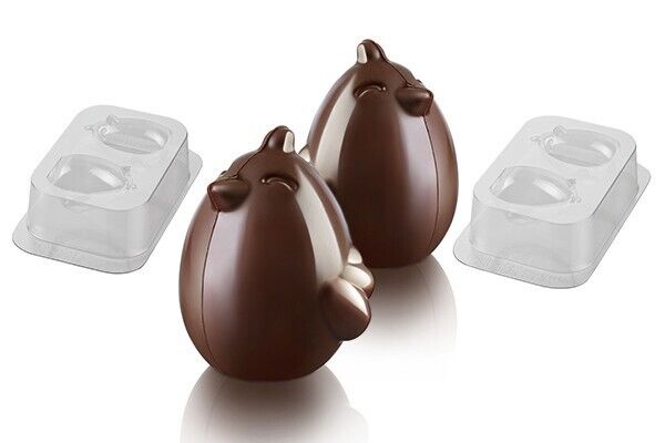 STAMPO X CIOCCOLATO UOVO DI PASQUA A FORMA PULCINO 4CAVITA' PAUL CINO SILIKOMART