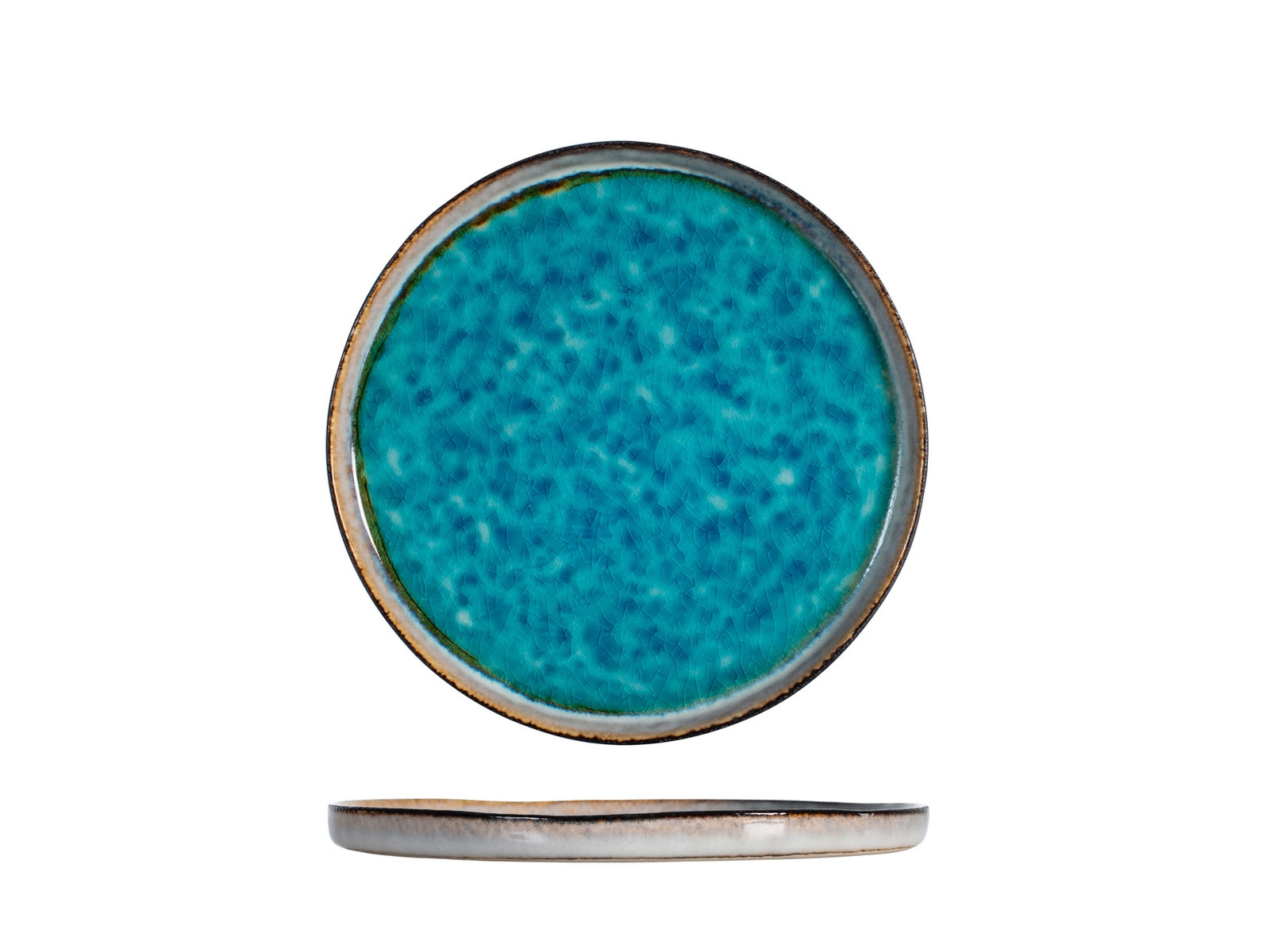 Piatto Frutta  Teide In Stoneware Colore Azzurro Cm 21