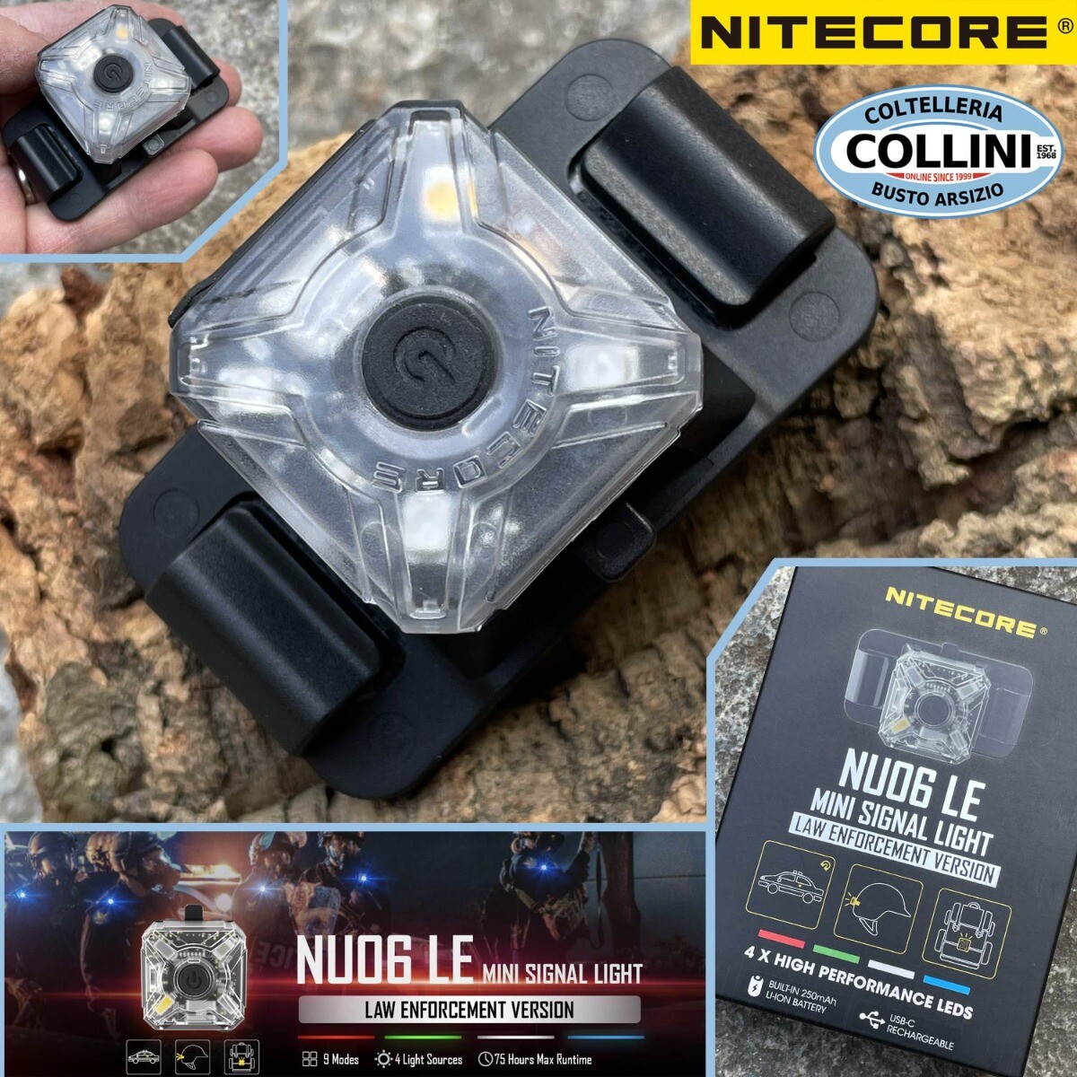 Nitecore - NU06 LE - Mini Signal Headlamp - Ricaricabile USB - Torcia RGB per...
