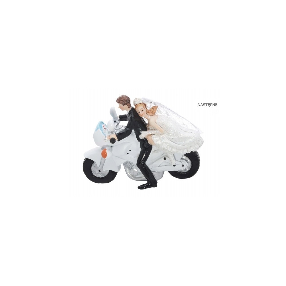 Topper statuina Sposi Soggetti torta nuziale, sposi su moto