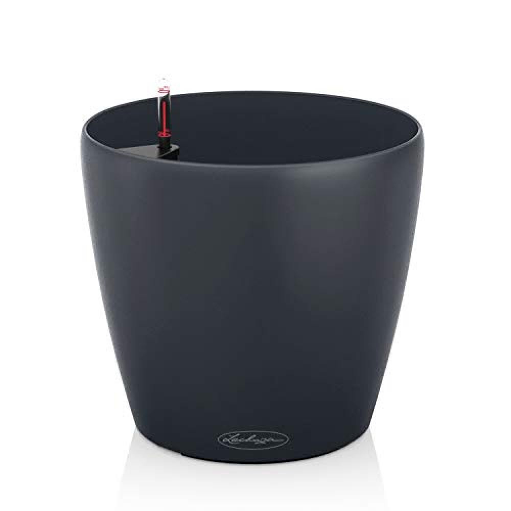 (TG. 43) Lechuza - Classico, Vaso con Sistema di Auto-irrigazione, Colore: Nero