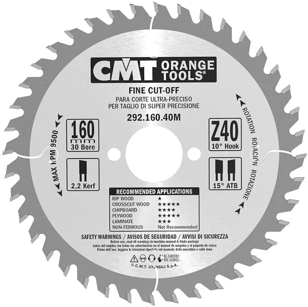 CMT 292.160.40M LAMA X TAGLIO DI PRECISIONE HW 160X2.2/1.6X30 Z40 ATB