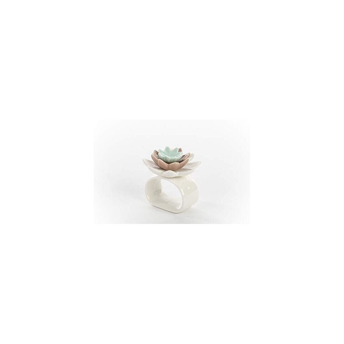 Bomboniera portatovaglioli fiore porcellana segnaposto 6x3xh.6 cm diam. fiore 6,