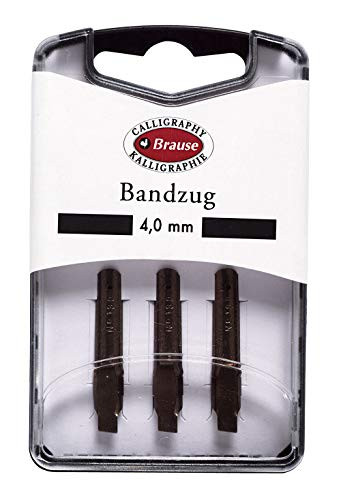 Brause 318040B - Confezione di 3 pennini in metallo Bandzug 4 mm (y6G)