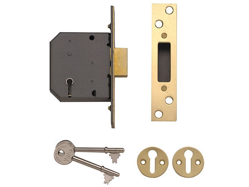 Serrature Yale - PM552 5 Lever Mortice Deadlock 67mm 2,5in ottone lucido