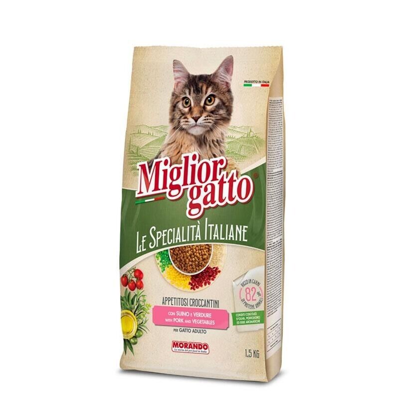 MIGLIOR GATTO SPECALITÀ ITALIANE CROCCANTINI DI SUINO E VERDURE 1.5 KG PER ADULT