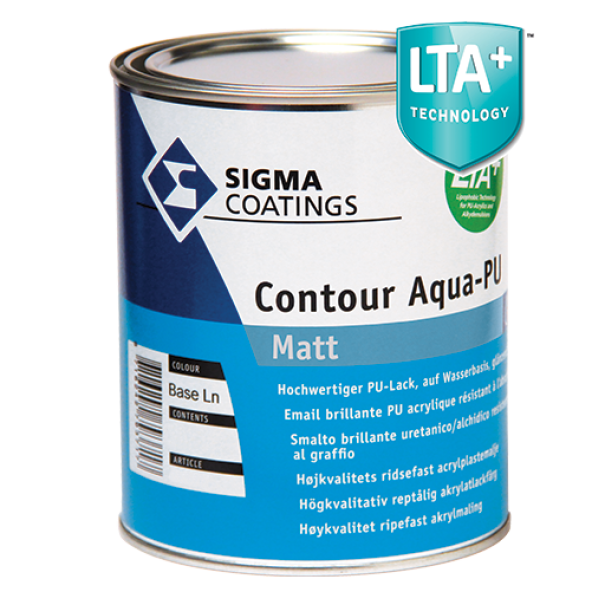 Smalto all’acqua opaco super resistente Sigma contour aqua pu matt bianco 1 li