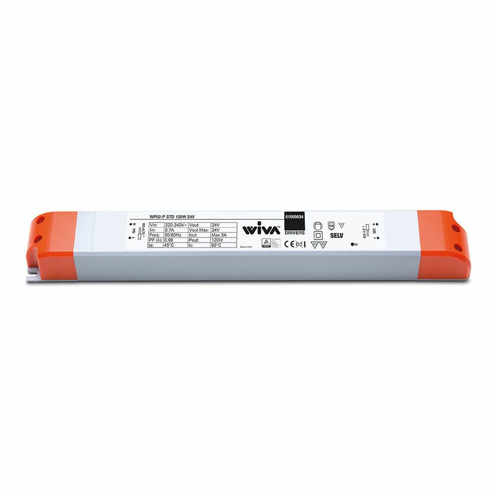 Trasformatore driver slim 120W 24V 5000mA IP20 - Wiva 61000034