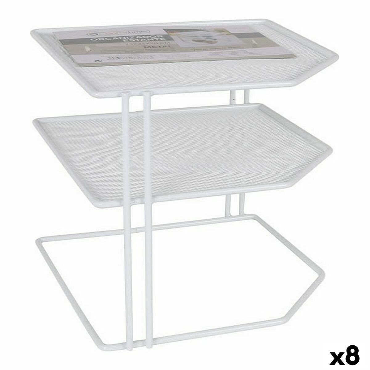 Mensole Confortime Bianco Metallo 23 x 23 x 20 cm Secchio organizzatore [8 Un