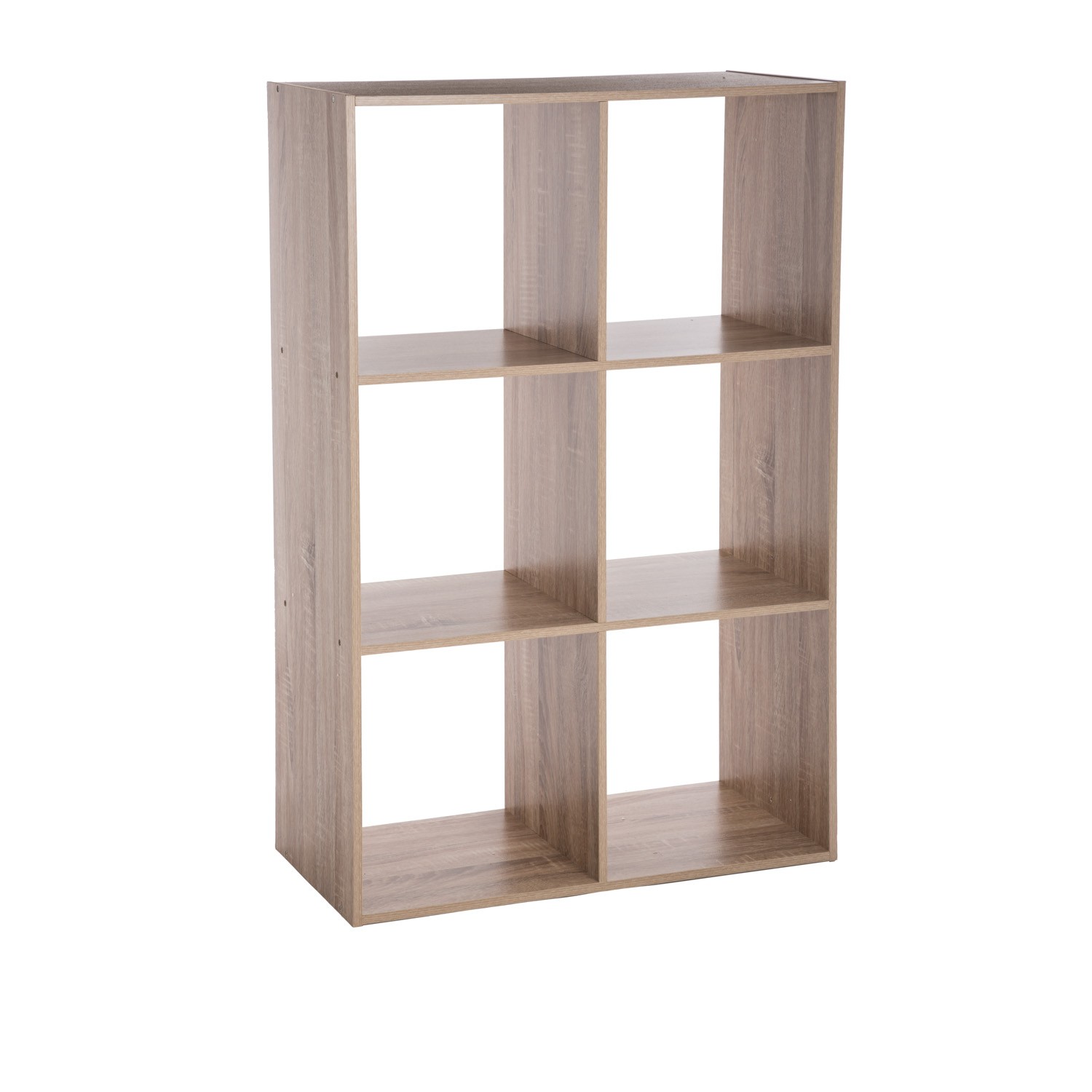 Libreria in legno 6 scomparti 67,6x100,5 cm beige