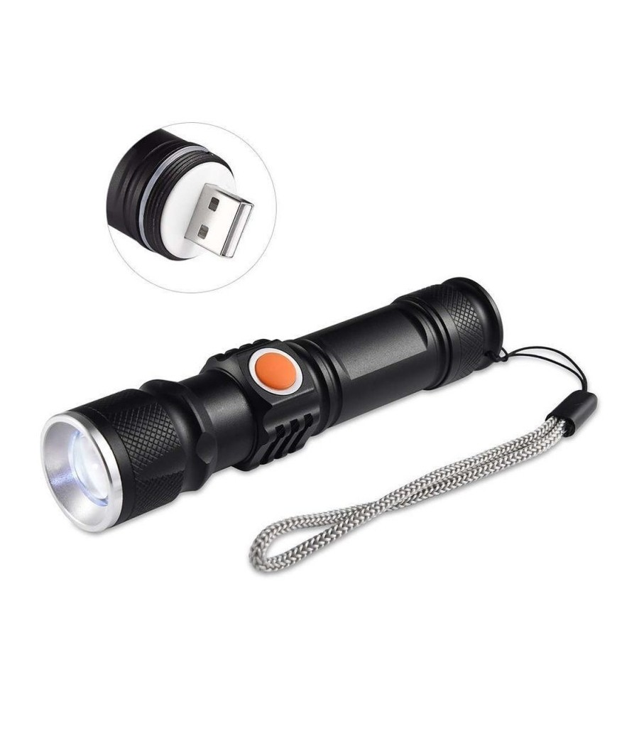 Mini Torcia T6 Led Tascabile Cree Zoom 3 Modalità Ricaricabile Usb Elettrica