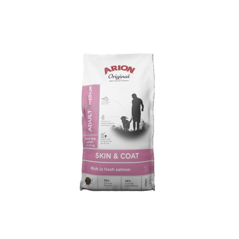 Arion dog original skin e coat medium salmone e riso 12kg