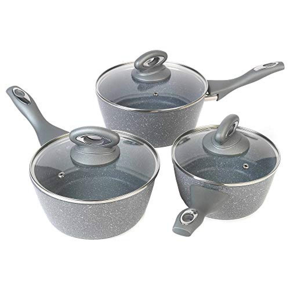 (TG. Set di pentole 3 pezzi) Salter, grigio BW02986G-Set antiaderenti in allumin